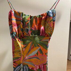 H&M - pink floral midi dress